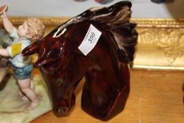 A SIGNED ANITA HARRIS ART POTTERY BUST OF A HORSES HEAD