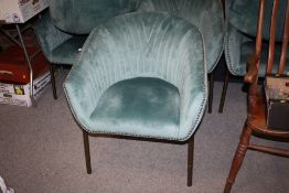 A MODERN ART DECO STYLE UPHOLSTERED TUB STYLE CHAIR