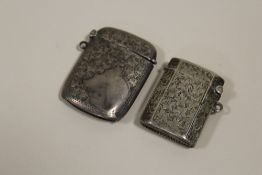 TWO HALLMARKED SILVER VESTA CASES