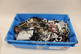A LARGE BOX OF COSTUME JEWELLERY
