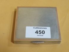 A HALLMARKED SILVER SQUARE COMPACT MIRROR