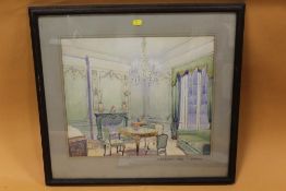 A FRAMED AND GLAZED WATERCOLOUR ENTITLED ARROWSMITH HALL BY C MUMFORD