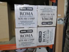 FOUR ROMA RATTAN EFFECT SOLAR LAMP