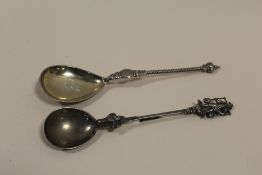 TWO CONTINENTAL SILVER SPOONS