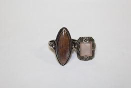TWO VINTAGE SILVER DRESS RINGS