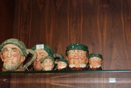 THREE ROYAL DOULTON CHARACTER JUGS - OWD MAC, consisting of one medium and two large, H 16.5 cm