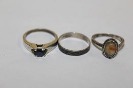 THREE VINTAGE SILVER DRESS RINGS