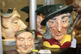 TWO ROYAL DOULTON CHARACTER JUGS - RIP VAN WINKLE, both large D6403, H 18 cm AND TWO ROYAL DOULTON