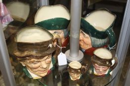 THREE GRADUATING ROYAL DOULTON CHARACTER JUGS - PADDY, consisting of small, medium and large, H 16