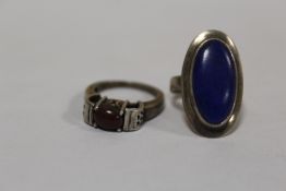 TWO VINTAGE SILVER DRESS RINGS