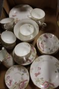 A TRAY OF VINTAGE FLORAL AYNSLEY CHINA