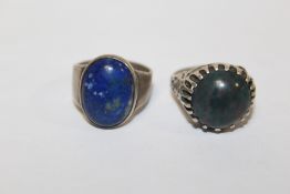 TWO VINTAGE SILVER DRESS RINGS