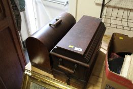 TWO VINTAGE MAHOGANY CASED SEWING MACHINES