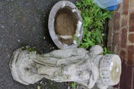 A FIGURAL BIRDBATH A/F