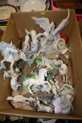 A COLLECTION OF UNICORN FIGURES ETC.