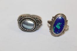 TWO VINTAGE SILVER DRESS RINGS