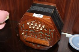 A VINTAGE GERMAN MAHOGANY SQUEEZE BOX
