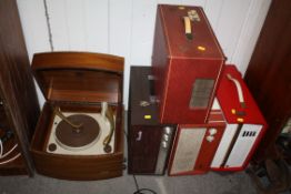 FIVE ASSORTED RETRO RECORD PLAYERS TO INCLUDE DANSETTE PYE BLACK BOX, REGENTONE ETC.