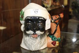ROYAL DOULTON CHARACTER JUG - BLACK SANTA CLAUS 'NOT PRODUCED FOR SALE', stamped to base 'THE