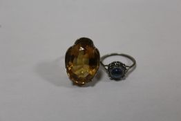 TWO VINTAGE SILVER DRESS RINGS