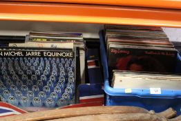 TWO BOXES OF LP RECORDS TO INCLUDE ROY WOOD, JEAN MICHEL JARRE ETC.