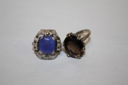 TWO VINTAGE SILVER DRESS RINGS
