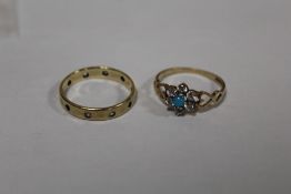 TWO 9 CT GOLD DRESS RINGS COMBINE APPROX WEIGHT - 3.5G