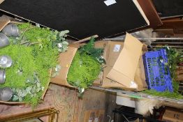 A CAGE OR ARTIFICIAL PLANTS AND POTS ( CAGE NOT INCLUDED )