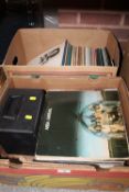 TWO BOXES OF LP RECORDS TO INCLUDE ABBA, SIMON AND GARFUNKEL ETC.