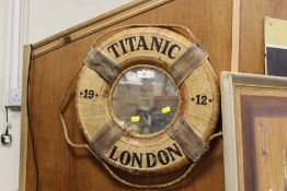 A TITANIC INTEREST WALL MIRROR IN THE FORM OF A LIFE RING