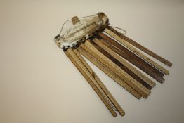 A VINTAGE FOLK ART / TRIBAL BAMBOO AND BONE ADORNMENT / PENDANT