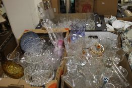 THREE TRAYS OF GLASSWARE (TRAYS NOT INCLUDED)