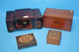 FOUR JEWELLERY BOXES, NO CONTENTS