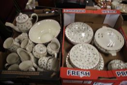 TWO TRAYS OF TEA & DINNERWARE (TRAYS NOT INCLUDED)