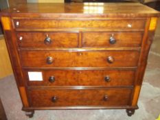 A VICTORIAN ANTIQUE CHEST OF DRAWERS, TWO OVER THREE AND A CONCEALED DRAWER