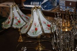 THREE BRASS EFFECT LAMPS