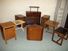 A SELECTION OF NINE ITEMS TO INCLUDE BEDSIDES AND TABLES