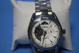 AN EDISON GENT'S WRIST WATCH, BOXED