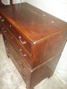 AN ANTIQUE FOUR DRAWER CHEST ON CHEST 86CM WIDE, Depth 47.5 cm, Height 98 cmCondition Report:Fair to