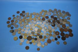 A COLLECTION OF ASSORTED COINS TO INCLUDE PORTUGAL, MINOR SILVER ISSUES