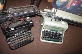 TWO VINTAGE TYPEWRITERS - IMPERIAL AND SILENT
