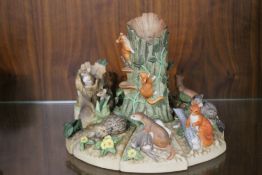 A DANBURY MINT 'WOODLAND LIFE' ANIMAL FIGURE GROUP