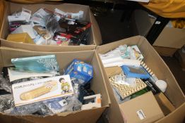 THREE BOXES OF NEW ITEMS TO INCLUDE STRAWS, COOKIE CUTTERS, ETC.