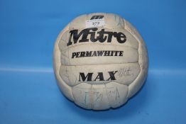A SIGNED WOLVES FOOTBALL C.1980/81 SIGNATURES TO INCLUDE JOHN RICHARDS, DEREK PARKIN, ETC.