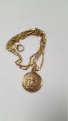 A 9 CT GOLD NECKLACE AND PENDANT