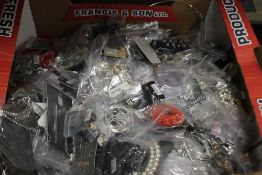 A TRAY OF ASSORTED COSTUME JEWELLERY (TRAY NOT INCLUDED)