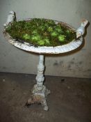 A CAST IRON BIRD BATH