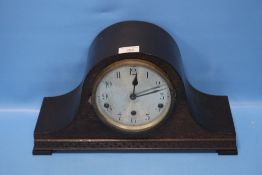 A NAPOLEON HAT MANTEL CLOCK