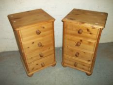 TWO FOUR DRAWER PINE CHESTS OF DRAWERS