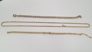 TWO 9 CT GOLD CHAINS AND ONE A/F CHAIN (3)